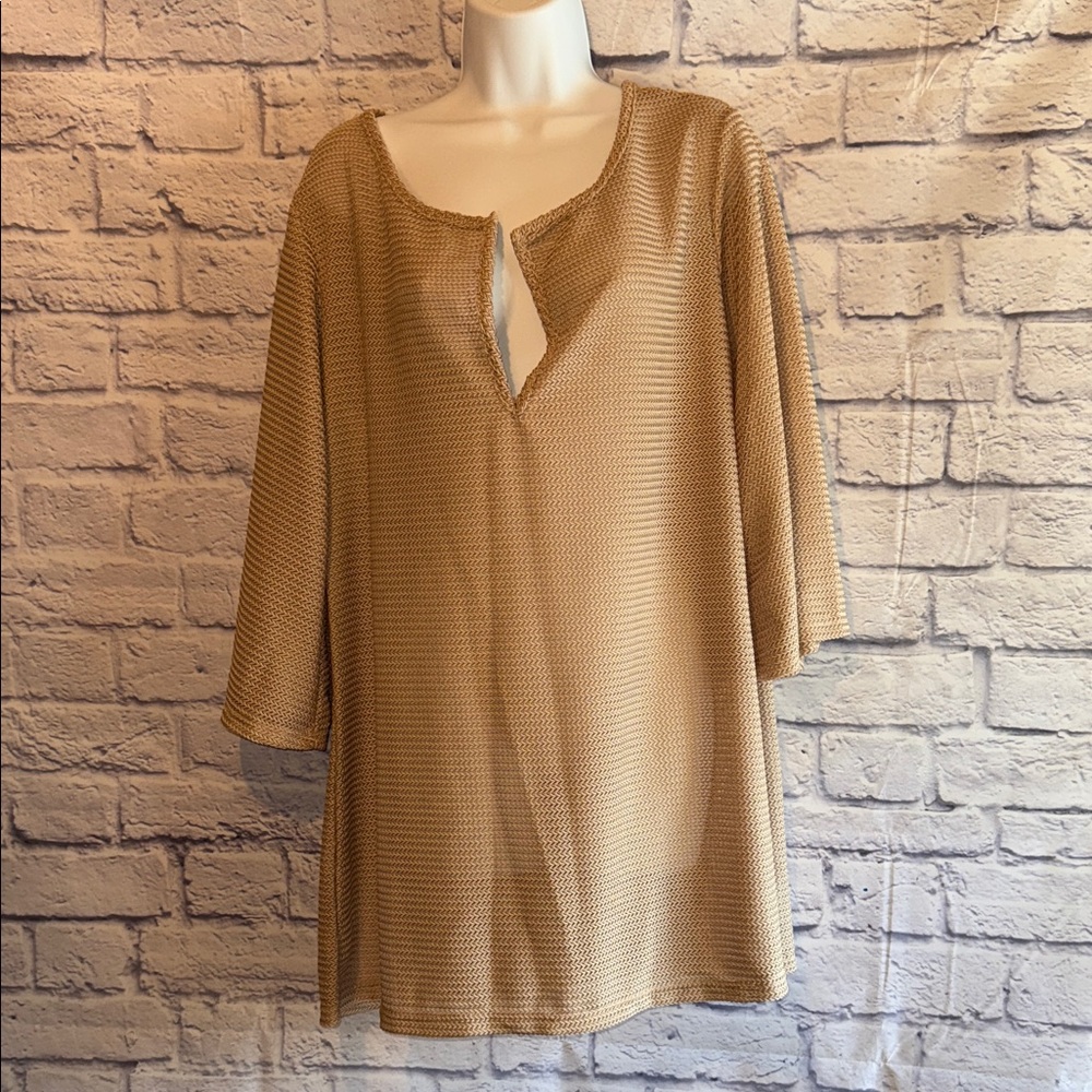 Jordan Taylor Tan Textured Tunic Size XL